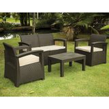 Conjunto de Sofá 5 Lugares Para Jardim/Área Externa Rattan - D7HOME