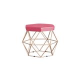 Puff Base Gold Elsa Suede Rosa Gran Belo