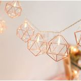 Luzes De Corda Metálicas 10 Pés 20led Rosa Ouro Metálico Luzes Geométricas Bateria Luzes De Fada Coberta Luzes Decorar Para Decoração De Ca