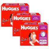 Kit 3 Fralda Roupinha Huggies Supreme Care Tamanho Xg Pacote Mega 24 Unidades Descartáveis Cada