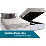 Cama Box Bau King Colchao Magnetico Anjos Infravermelho Longo Confort Base Crc Courano Branco 193x203
