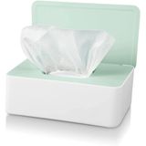Caixa De Tecido Com Tampa Caixa De Tecido Molhado À Prova De Poeira Distribuidor De Tecido Para Home Office De Carro (branco (tampa Verde)