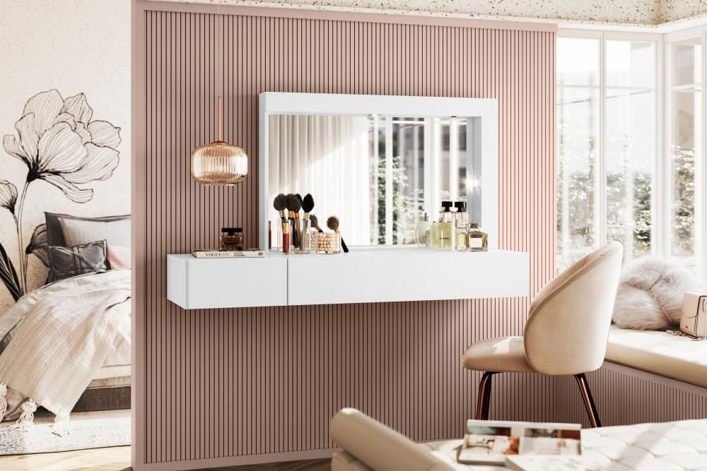 Camarim Inspiração Com Espelho Móveis Albatroz - Branco Fosco Liso