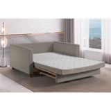 Sofa Cama Casal Marcelle 2 Lugares 150cm Linho Pe De Madeira