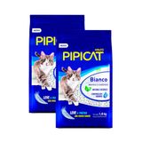 Kit 2 Areia Higiênica Pipicat Bianco Para Gato Com 1,8kg