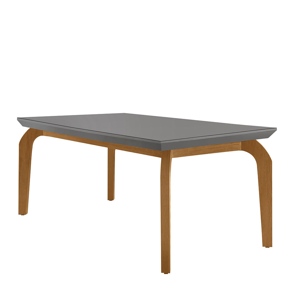 Mesa Para Sala De Jantar Liz 180cm Em Mdf E Vidro Canto Reto