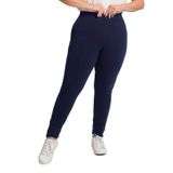 Legging Feminina Plus Size Cotton Secret Glam Azul Plus G4