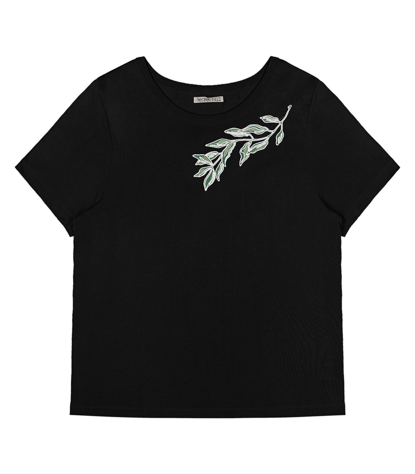 Blusa Plus Size Em Visco Tricot Secret Glam Preto Plus G2