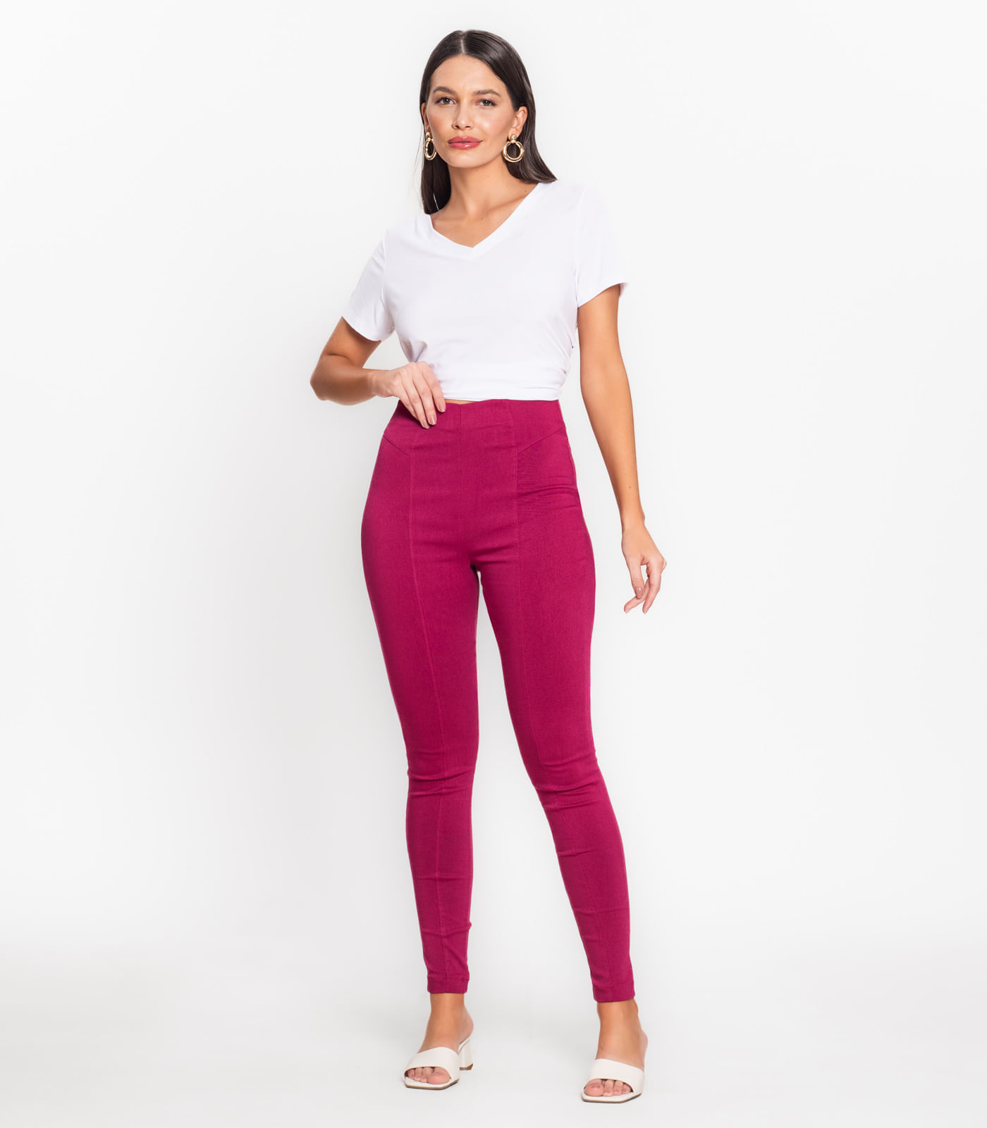 Legging Feminina Em Bengaline Endless Rosa Gg