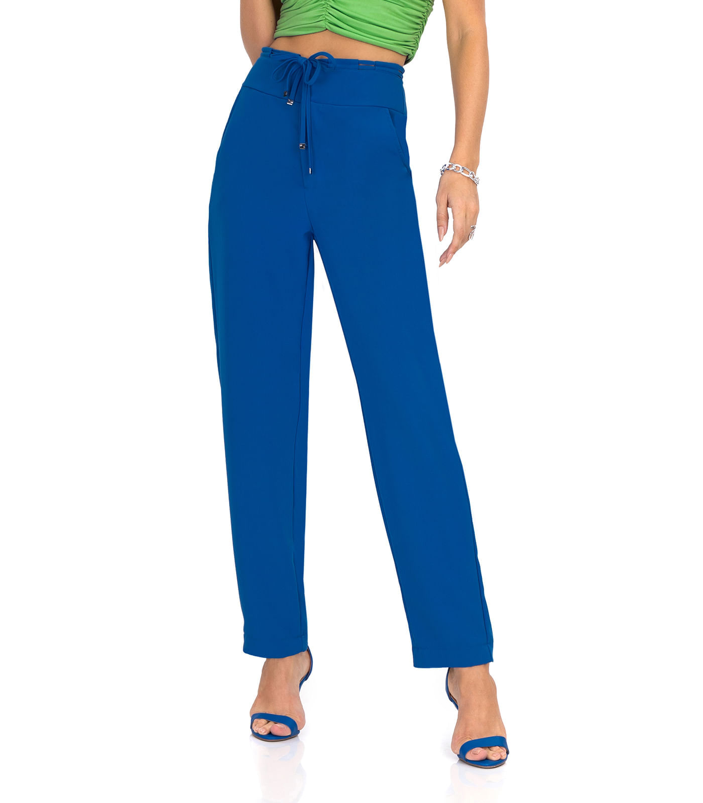 Calça Feminina Em Crepe Endless Azul M