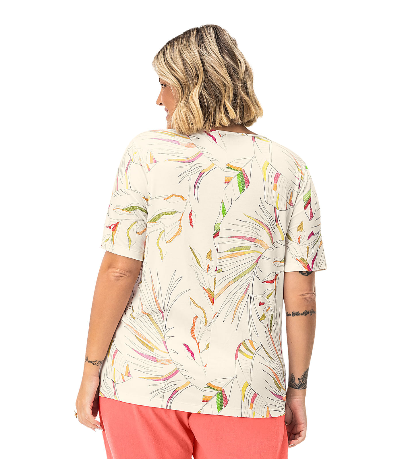 Blusa Feminina Plus Size Em Viscose Secret Glam Bege Plus G3