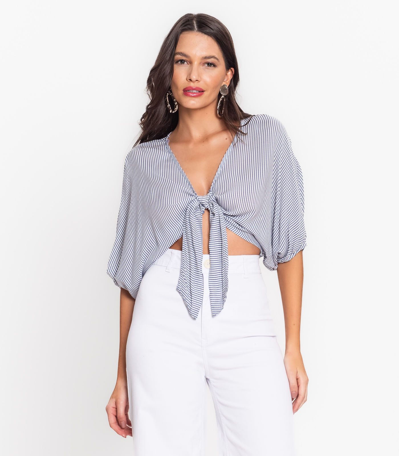 Blusa Feminina Manga 3/4 Endless Azul M