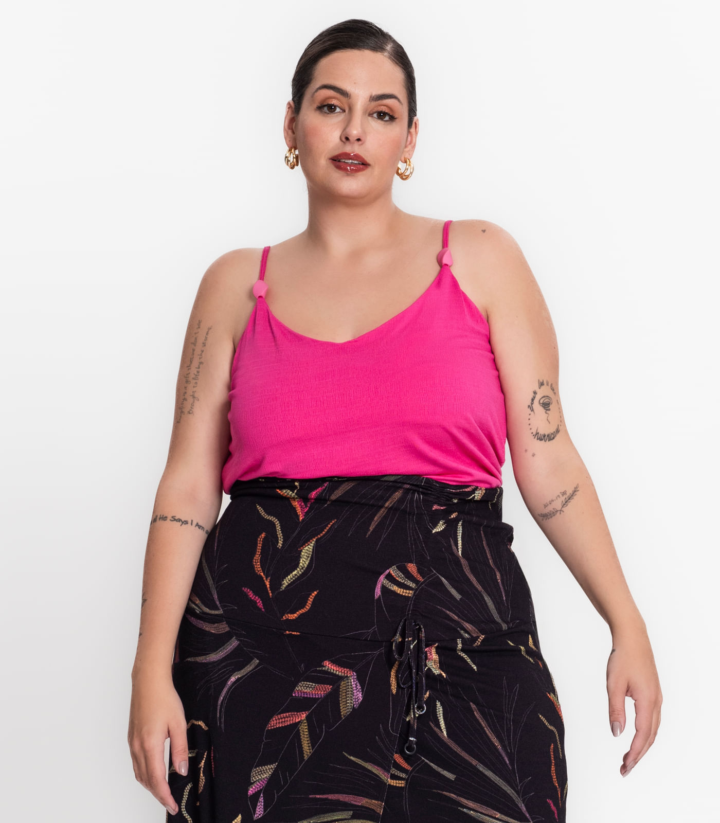 Blusa Feminina De Alça Plus Size Secret Glam Rosa Plus G2