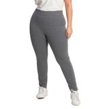 Legging Feminina Plus Size Cotton Secret Glam Cinza Plus G2