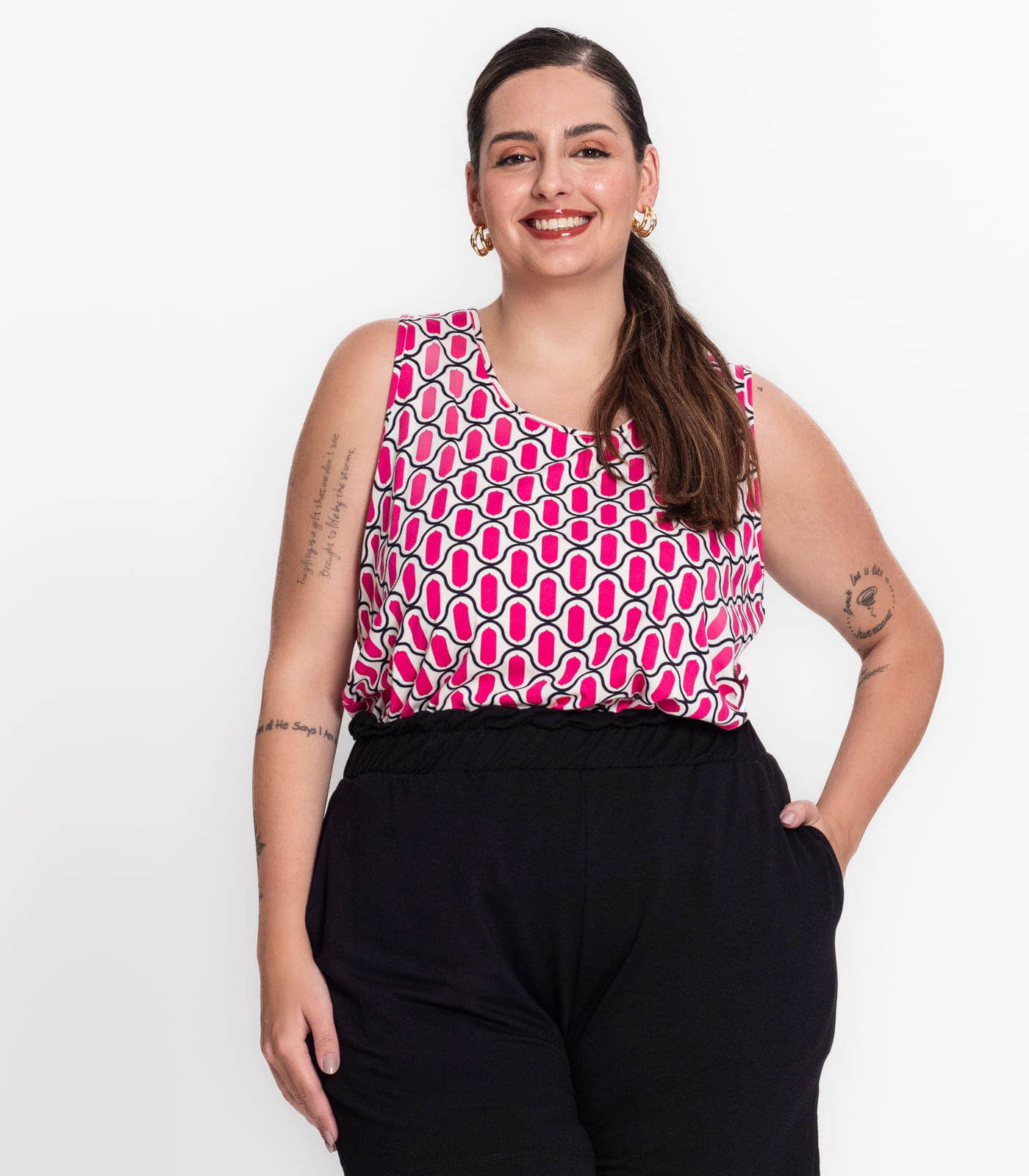Regata Plus Size Em Viscotorcion Secret Glam Rosa Plus G4