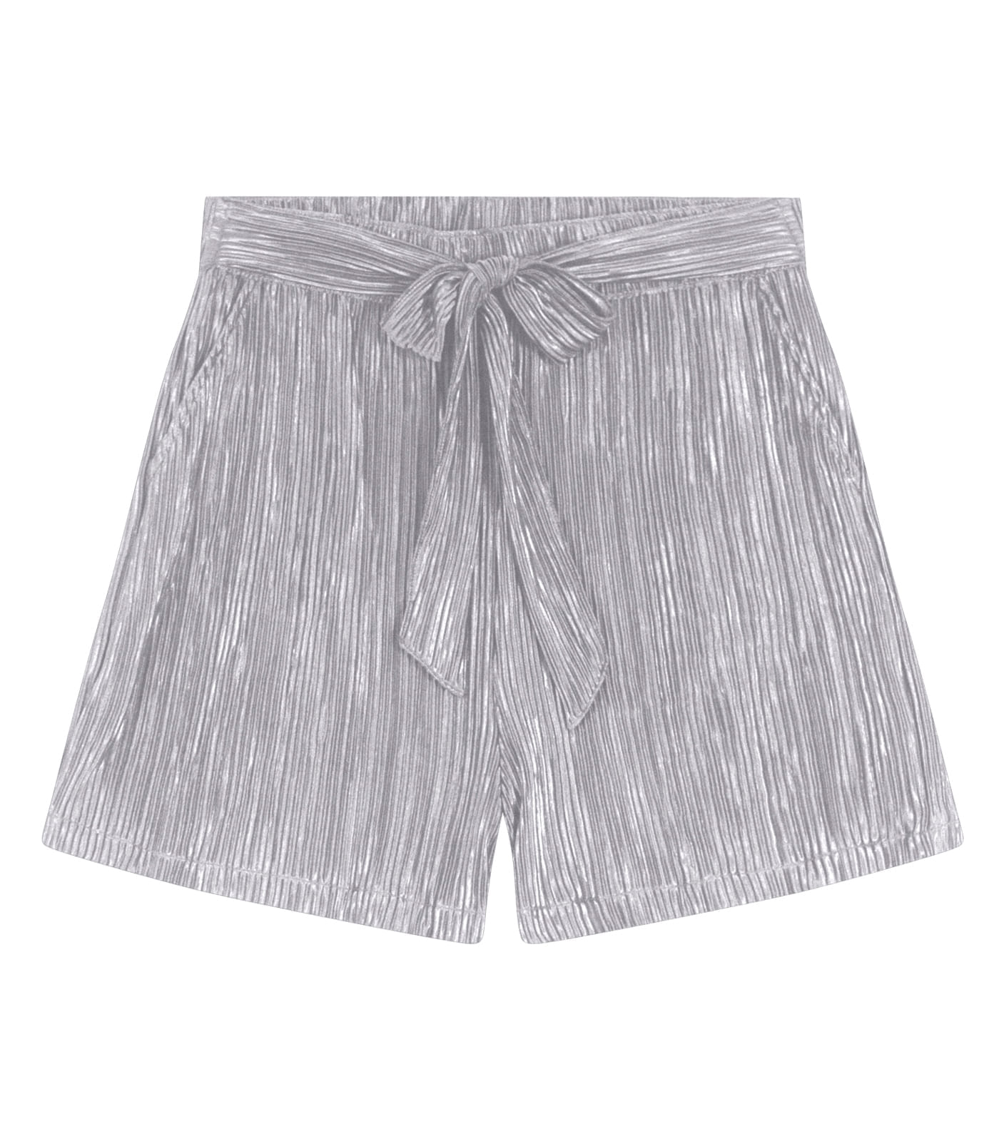 Shorts Feminino Plissado Endless Cinza P