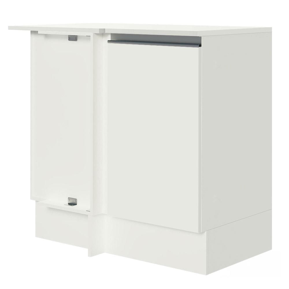 Balcão De Canto 100% Mdf Com Tampo Branco Smart Madesa