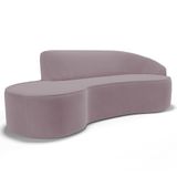 Sofá Living  3 Lugares 210cm Braço Direito Mozart D06 Veludo Rosê - Mpozenato