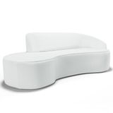 Sofá Living  3 Lugares 260cm Braço Direito Mozart D06 Sintético Branco - Mpozenato