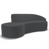 Sofá Living  3 Lugares 230cm Braço Direito Mozart D06 Veludo Cinza - Mpozenato