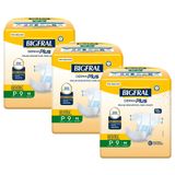 Kit 3 Fraldas Geriátricas Bigfral Derma Plus P Com 9un Cada