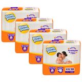 Kit 4 Fraldas Pom Pom Protek Proteção De Mãe Mega Xg Com 38un Cada