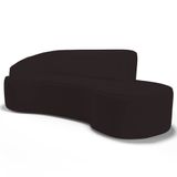 Sofá Living  4 Lugares 300cm Braço Esquerdo Mozart D06 Sintético Marrom - Mpozenato
