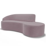 Sofá Living  3 Lugares 230cm Braço Esquerdo Mozart D06 Veludo Rosê - Mpozenato