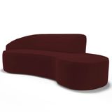 Sofá Living  3 Lugares 260cm Braço Esquerdo Mozart D06 Veludo Vermelho - Mpozenato