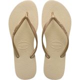 Chinelo Feminino Slim 37/8 Areia/dourado - Havaianas