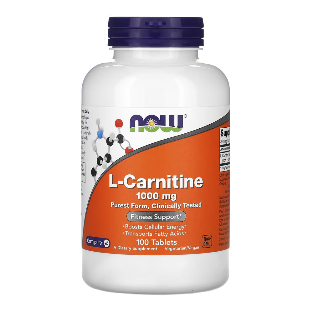 alimentos ricos em l carnitina L-carnitina 1000mg Now Foods L-carnitine Tartrate 100 Tablet
