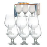Jogo Copos Drink Água Suco Cerveja Multiuso 380ml Beer Master 6 Peças De Vidro