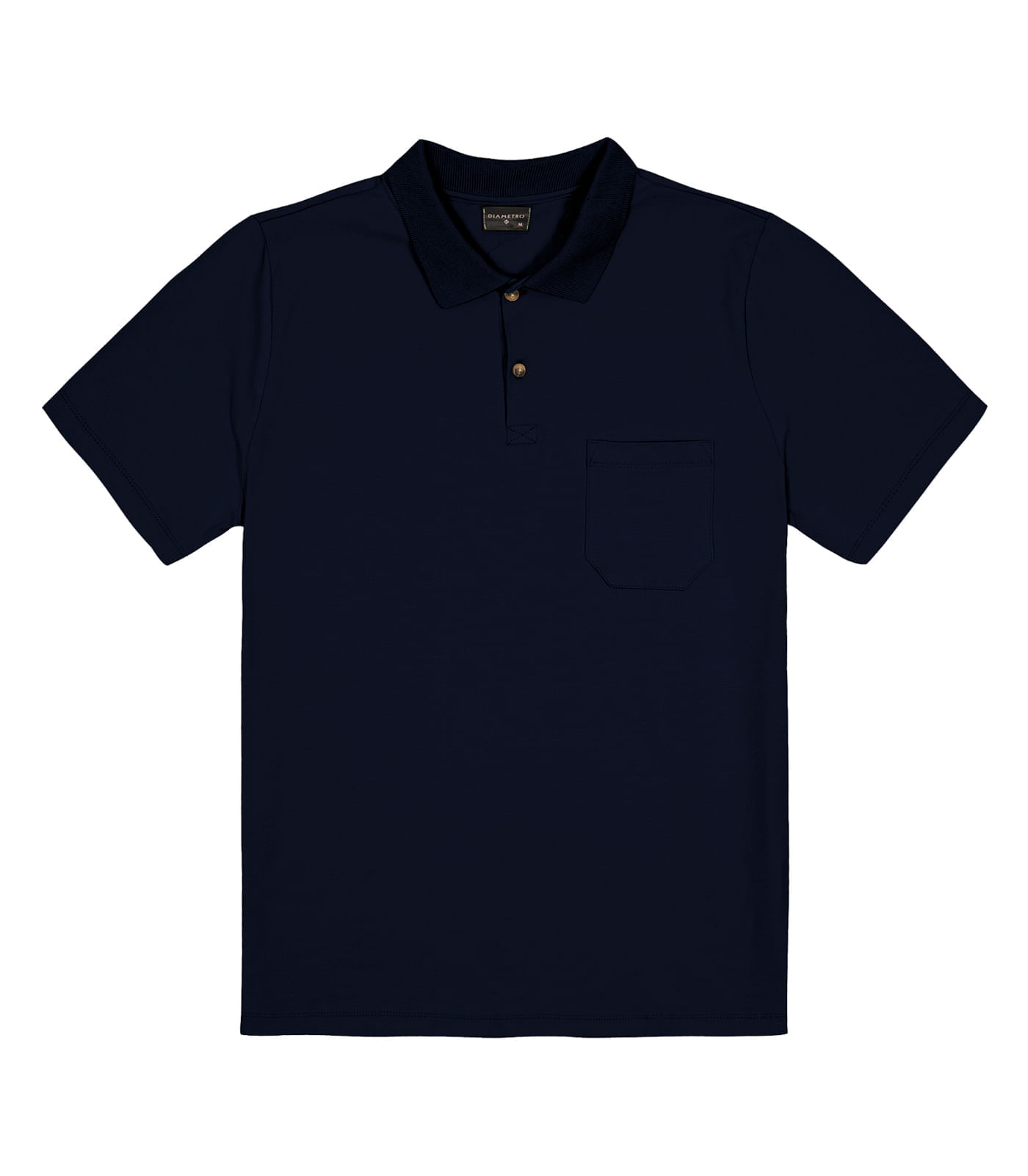 Polo Masculina Com Bolso Cotton Leve Diametro Azul M