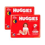 Kit 2 Fralda Huggies Supreme Care Tamanho Xg 58 Fraldas Descartáveis
