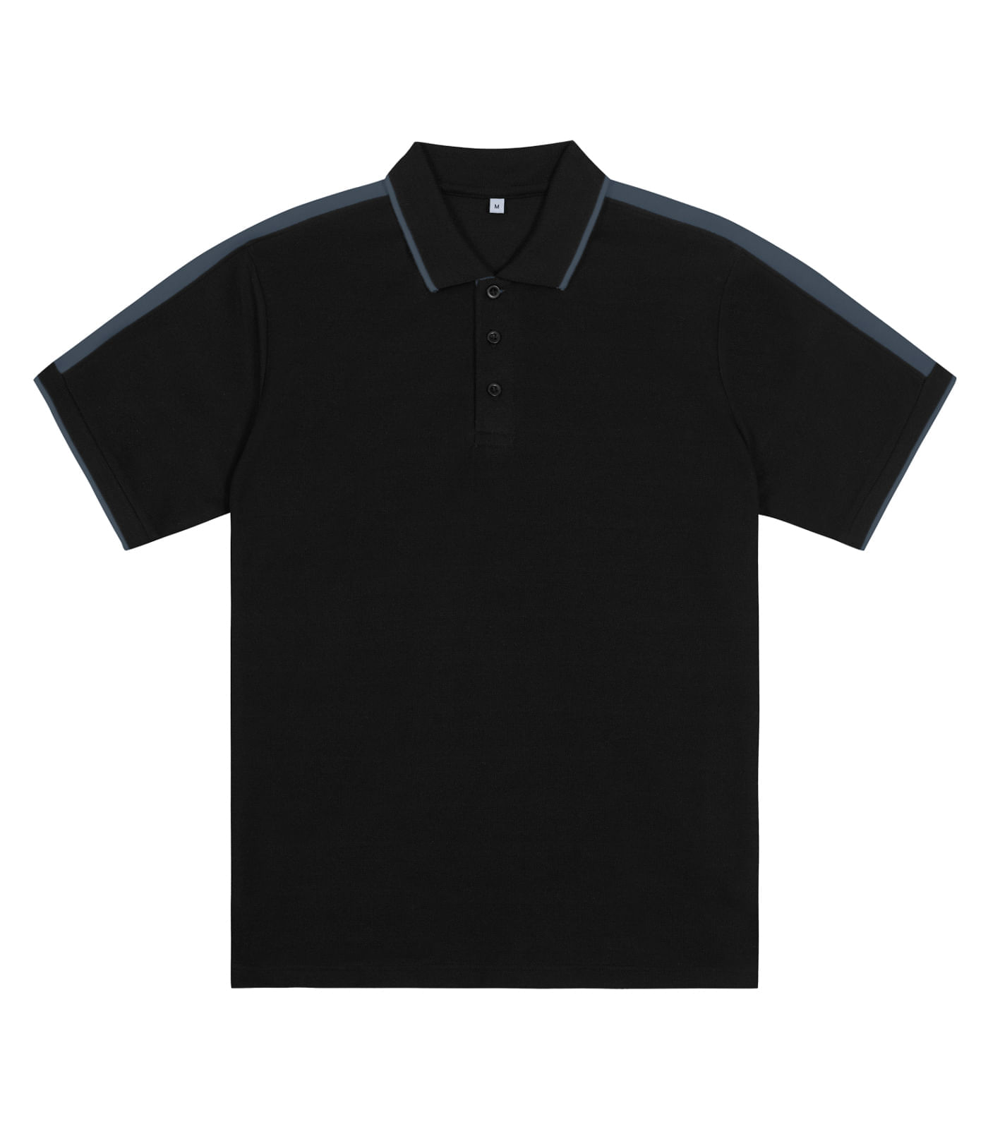 Camisa Polo Masculina Em Piquet Diametro Preto P