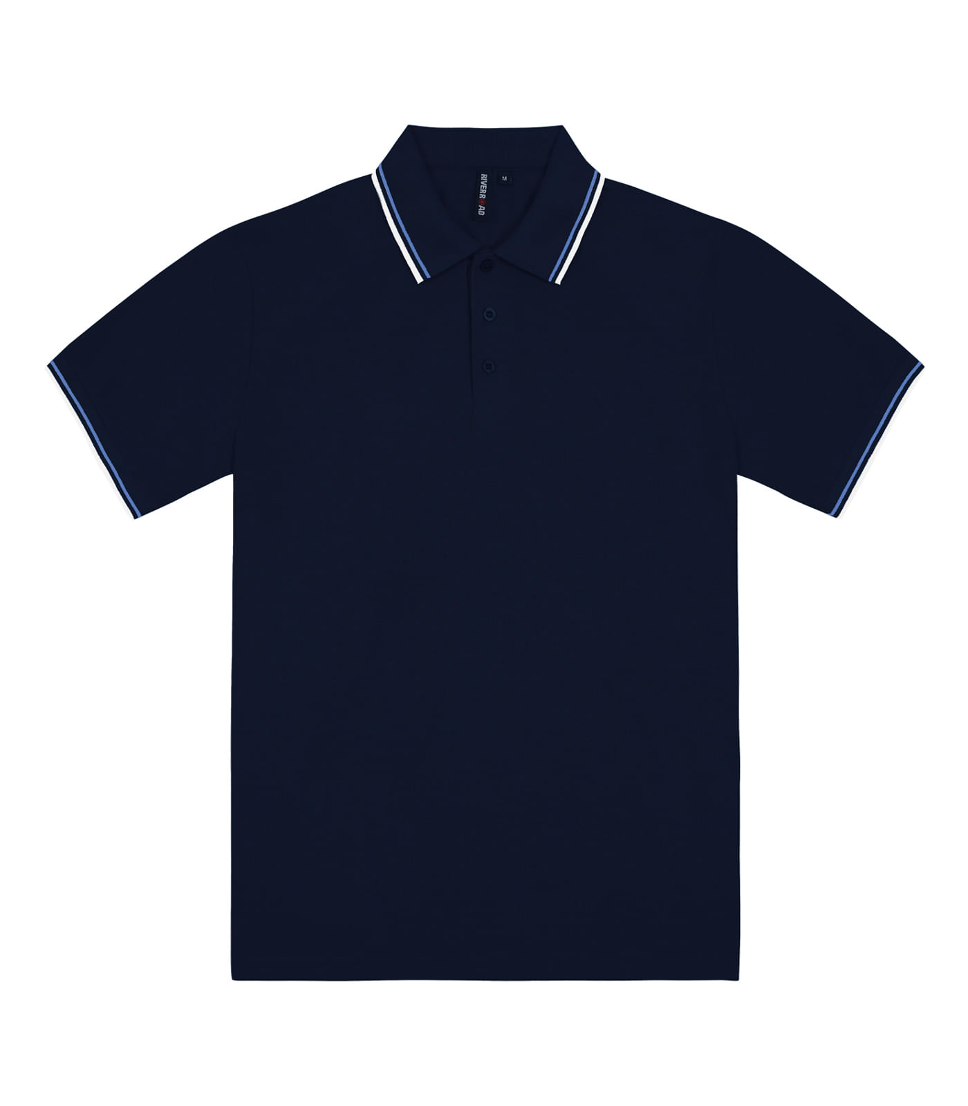 Camisa Polo Masculina Em Piquet Diametro Azul G
