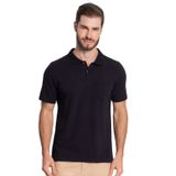 Polo Masculina Com Bolso Cotton Leve Diametro Preto P