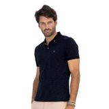 Polo Masculina Em Meia Malha Fio Tinto Diametro Azul G