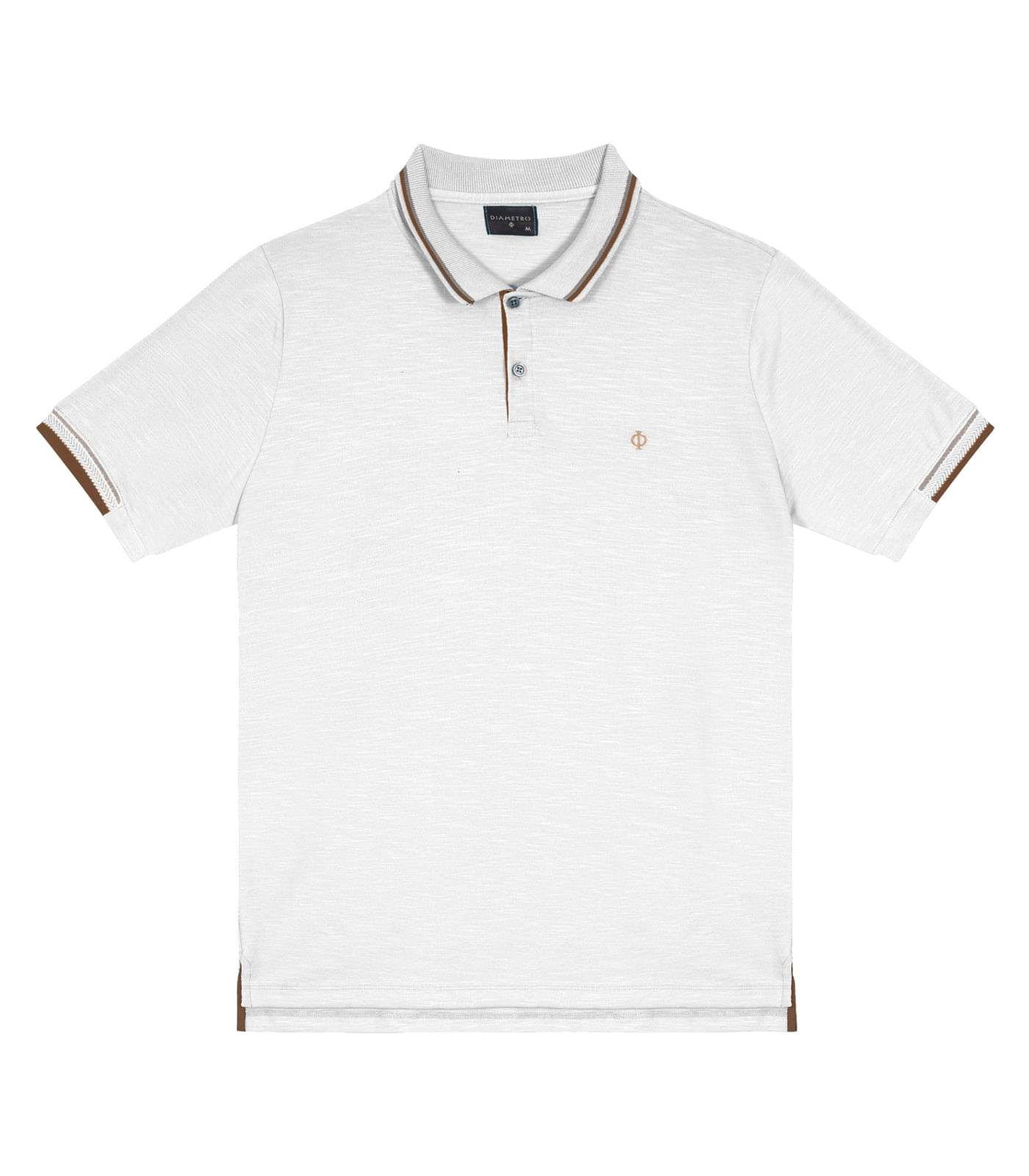 Camisa Polo Masculina Em Piquet Diametro Branco M