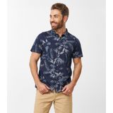 Camisa Masculina Florida Em Meia Malha Diametro Azul G