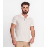 Polo Masculina Em Meia Malha Fio Tinto Diametro Bege P