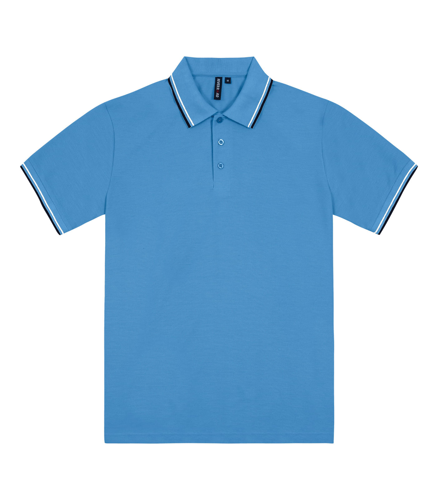 Camisa Polo Masculina Em Piquet Diametro Azul G