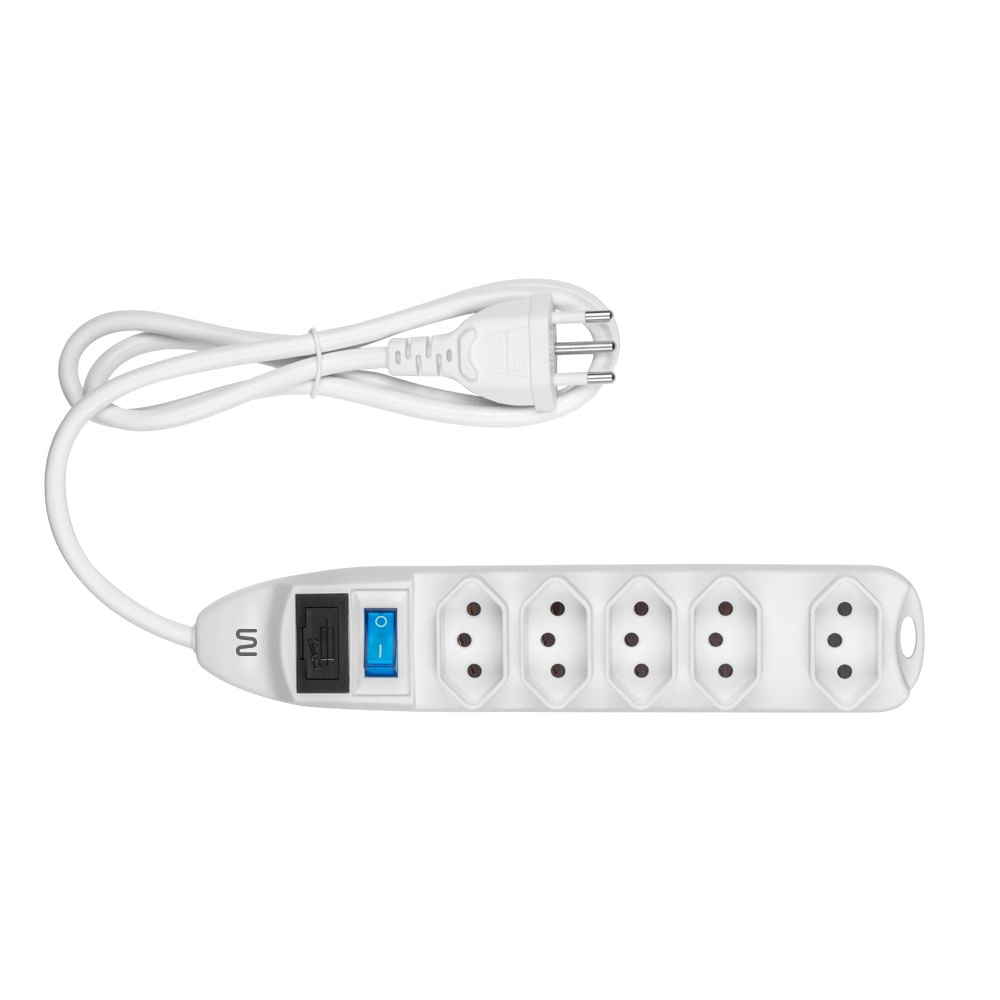 Filtro De Linha 5 Tomadas 1,2m Branco Multi - Wi300