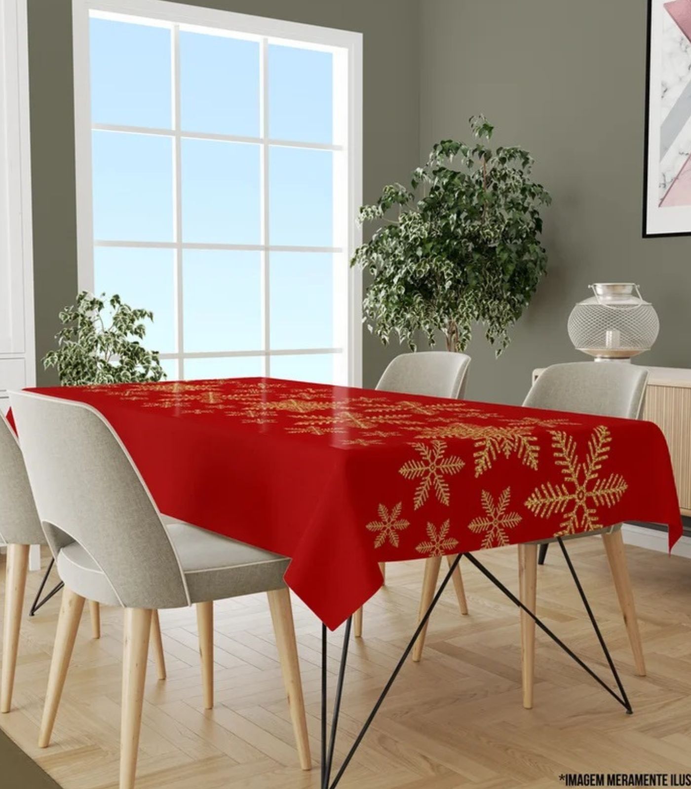 Toalha De Mesa 6 Lugares Wevans Vermelho Un