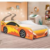 Cama Carro Fast Menino Laranja Solteiro