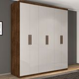 Guarda Roupa Dubai Casal Seis Portas Malbec Off White