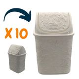 Combo 10 Cesto De Lixo Basculante Lixeira Pia 4,5 L Branco