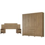 Conjunto Cabeceira E Guarda Roupa Casal Trieste Amendola