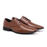 Sapato Social Masculino Couro Casual Cadarço Elegante  Marrom Claro 37