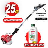 Braço Mecânico De Café Nakashi Á Gasolina Com Motor Nk-270 25cc 2 Tempos E Kit Turbo 2 Garra De Maior Resistência + 01 Óleo Castrol Stihl De 500ml